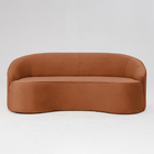 Sofá Curvo Montserrat 230cm 04 Lugares Veludo Terracota - Nex