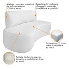 Sofá Curvo Orgânico 120cm 2 Lugares Bouclé Antonela Branco