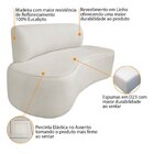 Sofá Curvo Orgânico 120cm 2 Lugares Linho Antonela Bege