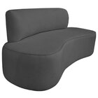 Sofá Curvo Orgânico 120cm 2 Lugares Linho Antonela Cinza Escu