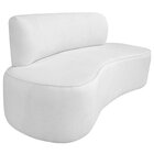 Sofá Curvo Orgânico 130cm 2 Lugares Bouclé Antonela Branco