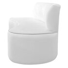 Sofá Curvo Orgânico 130cm 2 Lugares Bouclé Antonela Branco