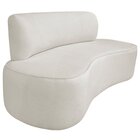 Sofá Curvo Orgânico 130cm 2 Lugares Linho Antonela Bege