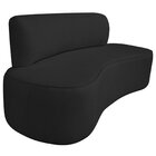 Sofá Curvo Orgânico 130cm 2 Lugares Linho Antonela Preto