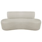 Sofá Curvo Orgânico 140cm 2 Lugares Bouclé Antonela Bege