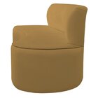 Sofá Curvo Orgânico 140cm 2 Lugares Bouclé Antonela Caramelo