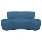 Sofá Curvo Orgânico 140cm 2 Lugares Linho Antonela Azul Royal