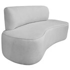 Sofá Curvo Orgânico 140cm 2 Lugares Linho Antonela Cinza Claro