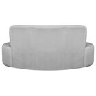 Sofá Curvo Orgânico 140cm 2 Lugares Linho Antonela Cinza Claro