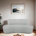 Sofá Curvo Orgânico 160cm 2 Lugares Bouclé Antonela Bege