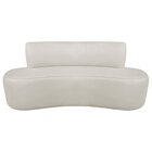 Sofá Curvo Orgânico 160cm 2 Lugares Linho Antonela Bege