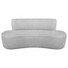 Sofá Curvo Orgânico 160cm 2 Lugares Linho Antonela Cinza Claro