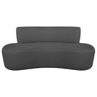 Sofá Curvo Orgânico 160cm 2 Lugares Linho Antonela Cinza Escu