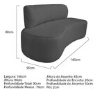 Sofá Curvo Orgânico 160cm 2 Lugares Linho Antonela Cinza Escu