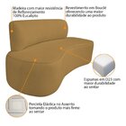 Sofá Curvo Orgânico 180cm 3 Lugares Bouclé Antonela Caramelo