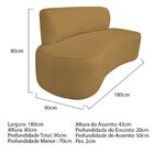 Sofá Curvo Orgânico 180cm 3 Lugares Bouclé Antonela Caramelo