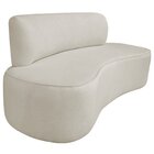 Sofá Curvo Orgânico 200cm 3 Lugares Bouclé Antonela Bege