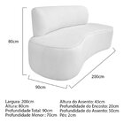 Sofá Curvo Orgânico 200cm 3 Lugares Bouclé Antonela Branco