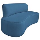 Sofá Curvo Orgânico 200cm 3 Lugares Linho Antonela Azul Royal