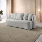 Sofá Curvo Orgânico 3 Lugares Orion Yescasa Cinza