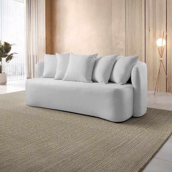 Sofá Curvo Orgânico 3 Lugares Orion Yescasa Cinza