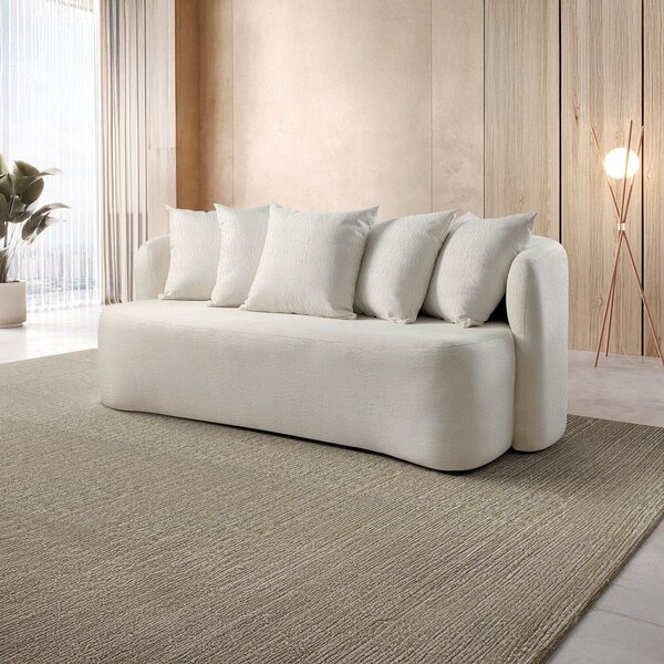 Sofá Curvo Orgânico 3 Lugares Orion Yescasa Nude