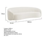 Sofá Curvo Orgânico Sala Recepção 3 Lugares Alemanha 180cm Bo