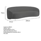 Sofá Curvo Orgânico Sala Recepção 3 Lugares Alemanha 200cm Li