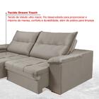 Sofá Dallas 2,90 Reclinável Retrátil Veludo Chocolate Império