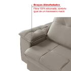 Sofá Dallas 2,90 Reclinável Retrátil Veludo Chocolate Império