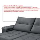 Sofá Dallas 2,90 Reclinável Retrátil Veludo Chumbo Império Es