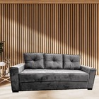 Sofá Dallas Living Veludo Cinza 3 Lugares 2.00 Mts