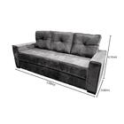 Sofá Dallas Living Veludo Cinza 3 Lugares 2.00 Mts