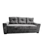 Sofá Dallas Living Veludo Cinza 3 Lugares 2.00 Mts