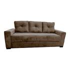 Sofá Dallas Living Veludo Marrom 3 Lugares 2.00 Mts