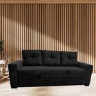 Sofá Dallas Living Veludo Preto 3 Lugares 2.00 Mts