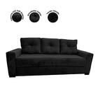 Sofá Dallas Living Veludo Preto 3 Lugares 2.00 Mts