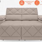 Sofá Dante 1,70m Assento Retrátil E Reclinável Velosuede Bege