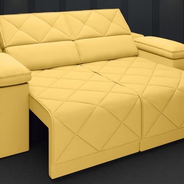 Sofá Dante 1,70m Assento Retrátil E Reclinável Velosuede Caná