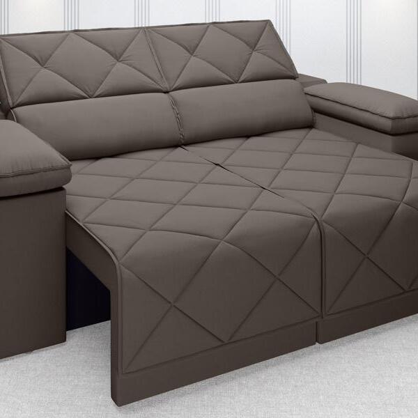 Sofá Dante 1,70m Assento Retrátil E Reclinável Velosuede Choc