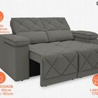 Sofá Dante 1,70m Assento Retrátil E Reclinável Velosuede Cinz