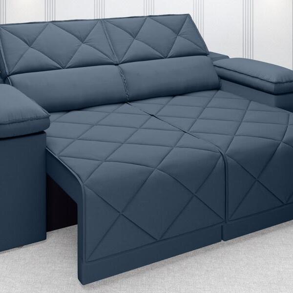 Sofá Dante 1,70m Assento Retrátil E Reclinável Velosuede Petr