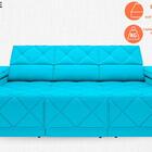 Sofá Dante 2,05m Assento Retrátil E Reclinável Velosuede Turq