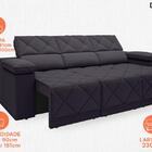 Sofá Dante 2,30m Assento Retrátil E Reclinável Velosuede Pret