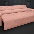 Sofá Dante 2,30m Assento Retrátil E Reclinável Velosuede Rose