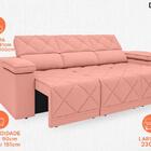 Sofá Dante 2,30m Assento Retrátil E Reclinável Velosuede Rose