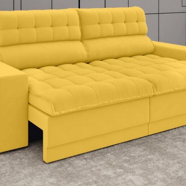 Sofá Daytona 2,00m Assento Retrátil E Reclinável Velosuede Ca