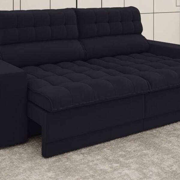 Sofá Daytona 2,30m Assento Retrátil E Reclinável Velosuede Pr