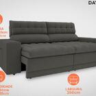 Sofá Daytona 2,50m Assento Retrátil E Reclinável Velosuede Ci