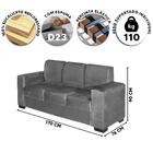 Sofá De 2 E 3 Lugares Para Sala De Estar Cinza Rhoswen Shop Jm
